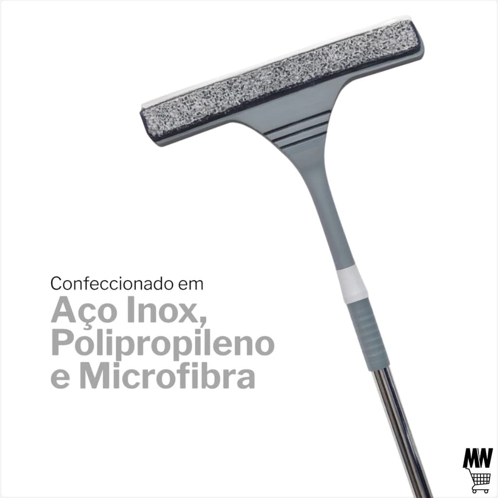 Mop Limpeza Rodo de Vidros Profissional Lava Seca Box, Espelhos, Janelas Sacadas Rodinho
