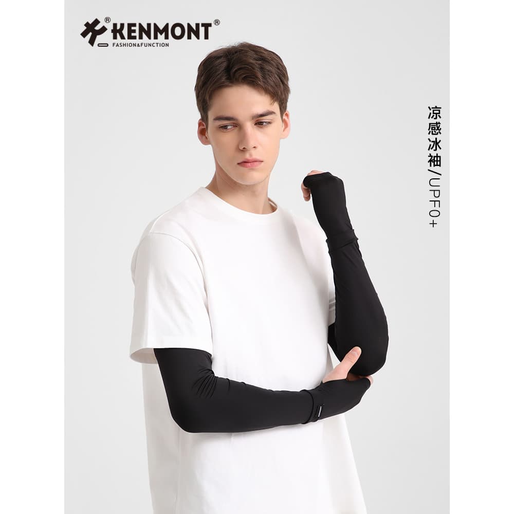 Kenmont Kamont Mangas protetoras solares masculinas de alta qualidade à prova de ultravioleta Mangas de gelo para ciclis