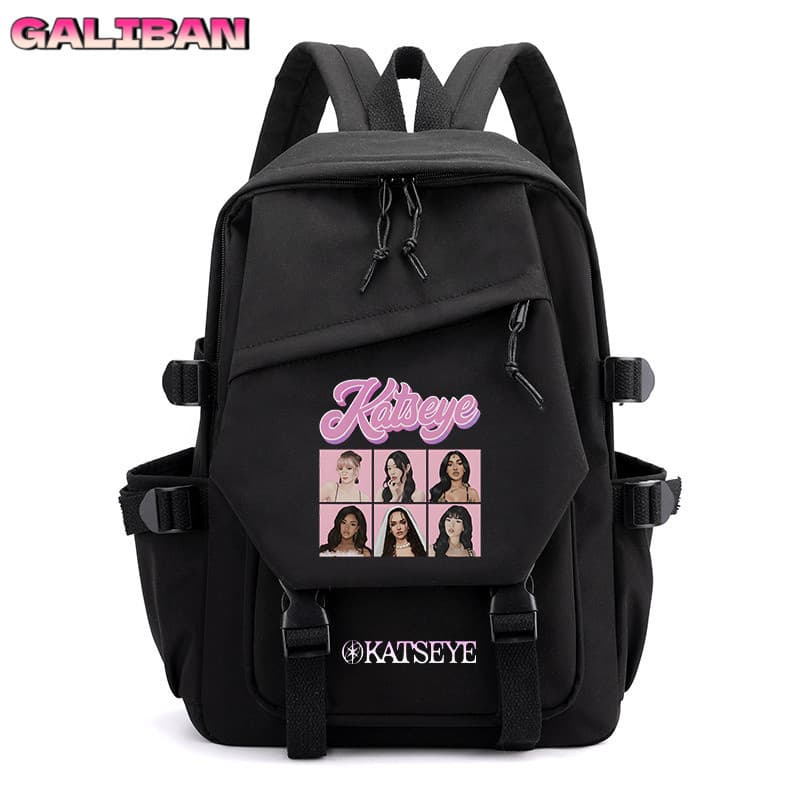 Mochila escolar estampada KATSEYE, mercadoria de grupo feminino, mochila escolar para alunos do ensino fundamental e méd