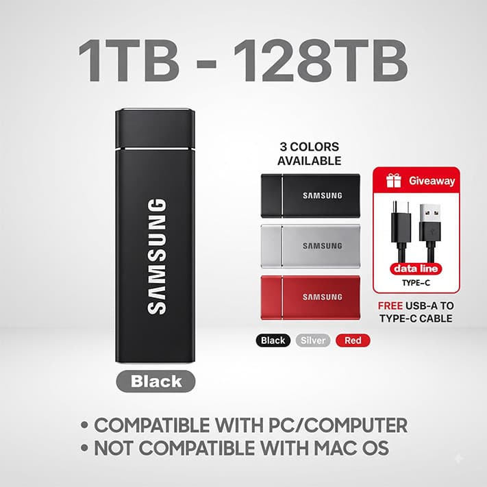 Disco Rígido Externo 128TB 60TB 30TB 16TB Portátil SSD 8TB 4TB USB 3.0 Tipo-C Interface HD De Alta Qualidade