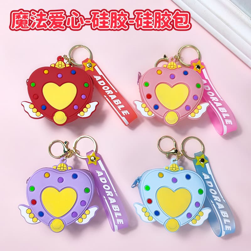 Porta-moedas de silicone com desenho animado, fofo e adorável