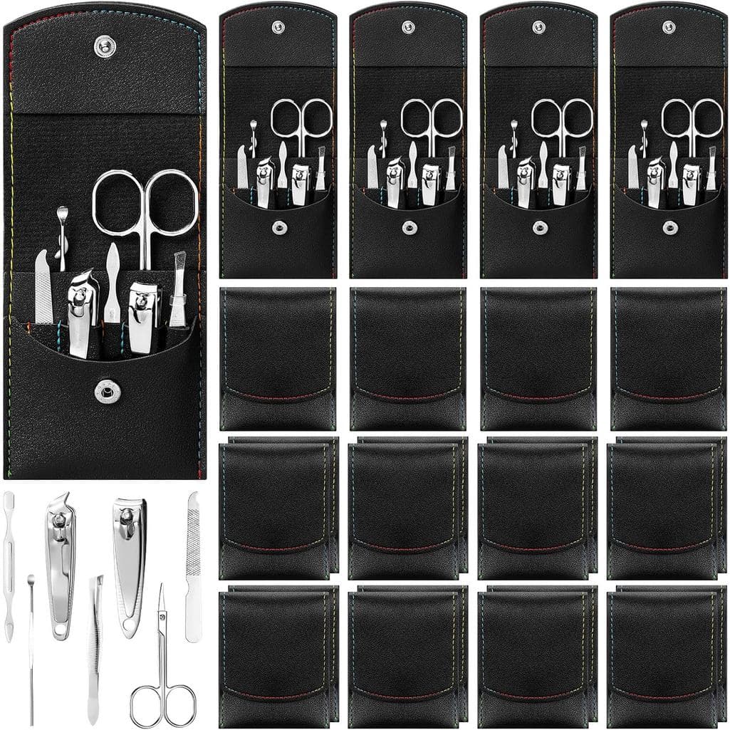 Conjunto de Manicure Lasnten 24 Peças, Kit de Cuidados com as Unhas, Alicate de Unhas, Kit de Ferramentas de Pedicure Pr