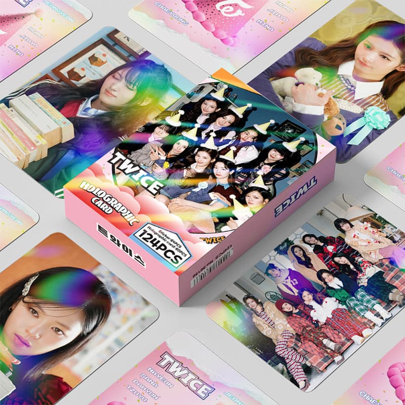 124 Pçs/Caixa TWICE Photocards Holográfico LOMO Cartão KPOP Coleção De Adesivos