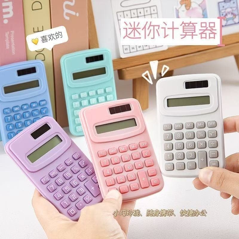 Mini calculadora para estudantes, simples e fofa, calculadora de alta estética, calculadora científica para alunos do en
