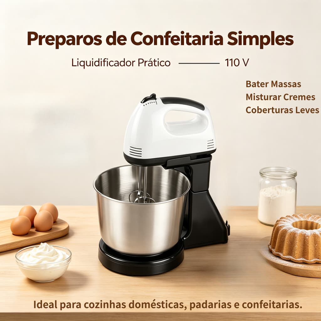 Batedeira - batedeira doméstica 110 volts para Sucos Vitaminas Cremes Sopas Cozinha Casa e Padaria