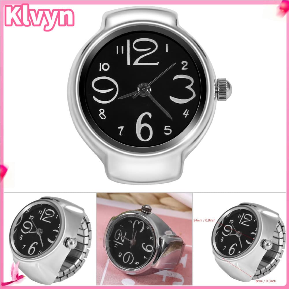 Klvyn-br Relógio com anel de quartzo Tbest com caixa de design exclusivo de 40 mm (preto)