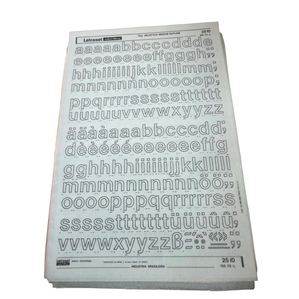 Letraset 25 X 38 cm Letras Adesivas Ref. 2510 Altura 19.3 mm