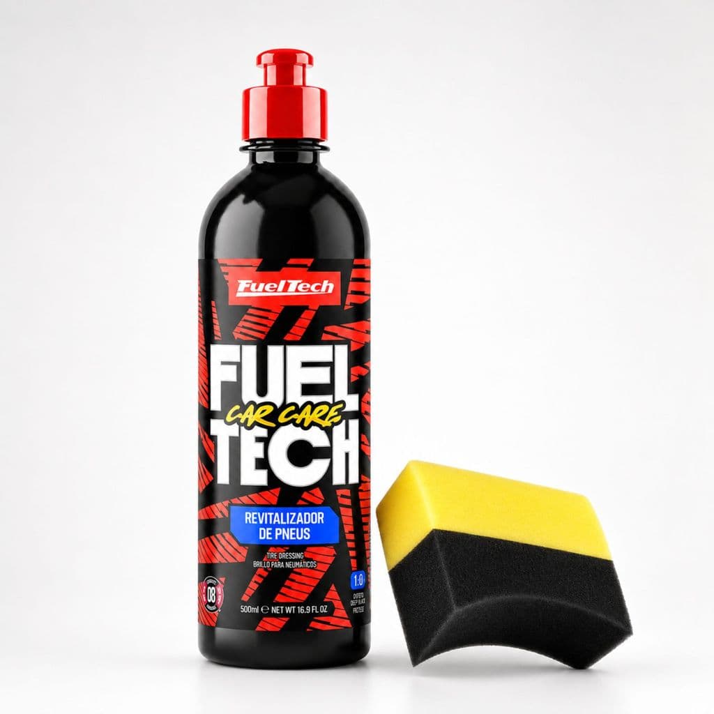 Revitalizador de Pneus FuelTech 500ML + Esponja Curva