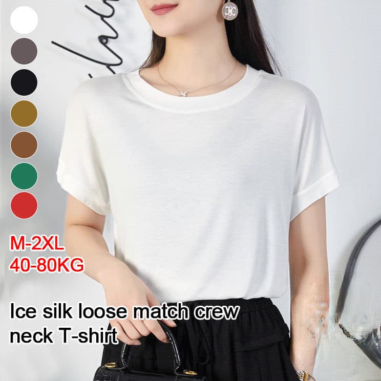 【Estilo Versátil】Camiseta essencial de verão, cor sólida, manga curta, feminina. Casual/Diária/MangaCurta