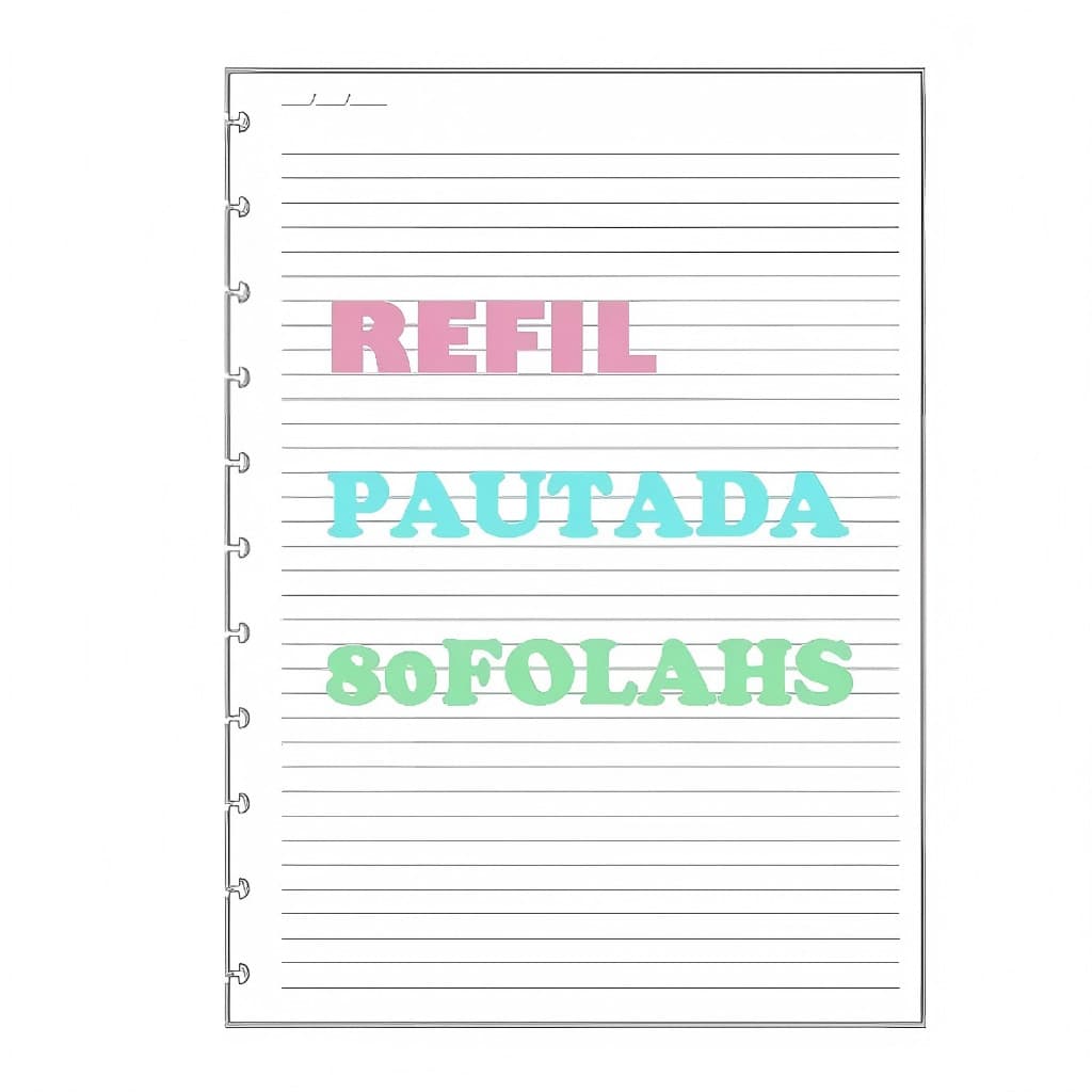 Refil de Folhas Pautadas A5 B5 A4 80 Folhas para Caderno de Discos Removíveis Papel de Reposição