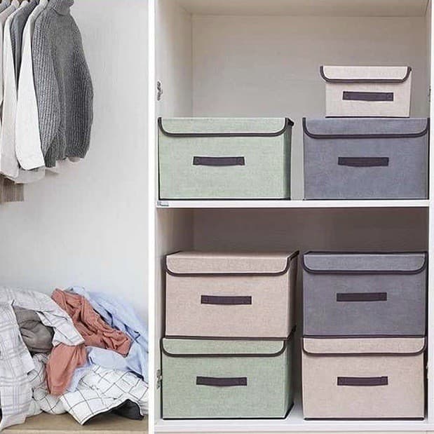 Caixa de armazenamento em tecido não tecido, dobrável, de grande capacidade, caixa de armazenamento de roupas para casa,