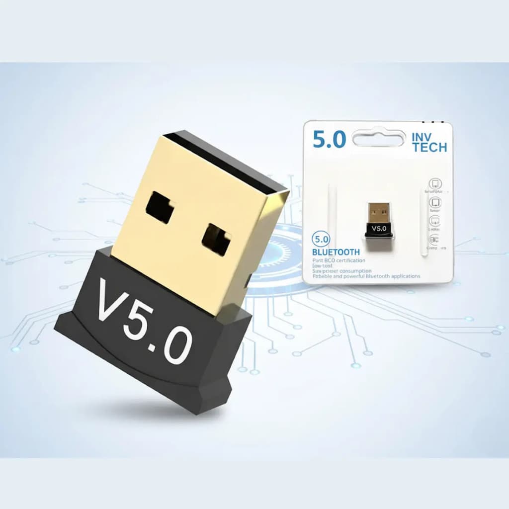 Adaptador E Receptor Usb Bluetooth 5.0 Inv Tech Plug Play - Inv Tech
