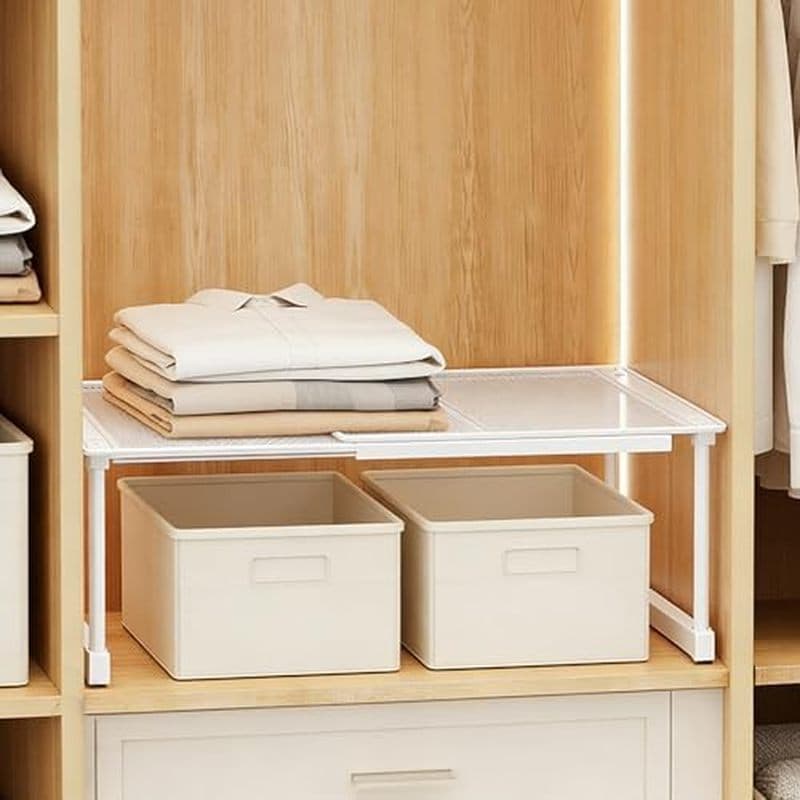 Prateleira Expansível Para Armário , Guarda-Roupa Ajustável , Rack De Armazenamento De Roupas , Organizador De Balcão Em