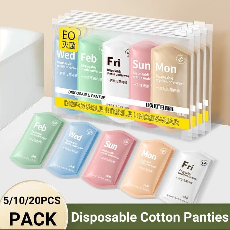 5 Pçs Roupa Interior Feminina Descartável Calcinha De Algodão Sem Lavagem Portátil Respirável Cuecas De Viagem Para Hote