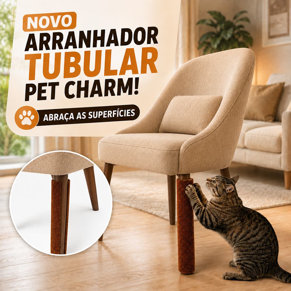 Kit 2 Arranhador Para Gatos Tubo Multiuso Cadeiras Brinquedo Interativo Para Gato Protetor de Moveis