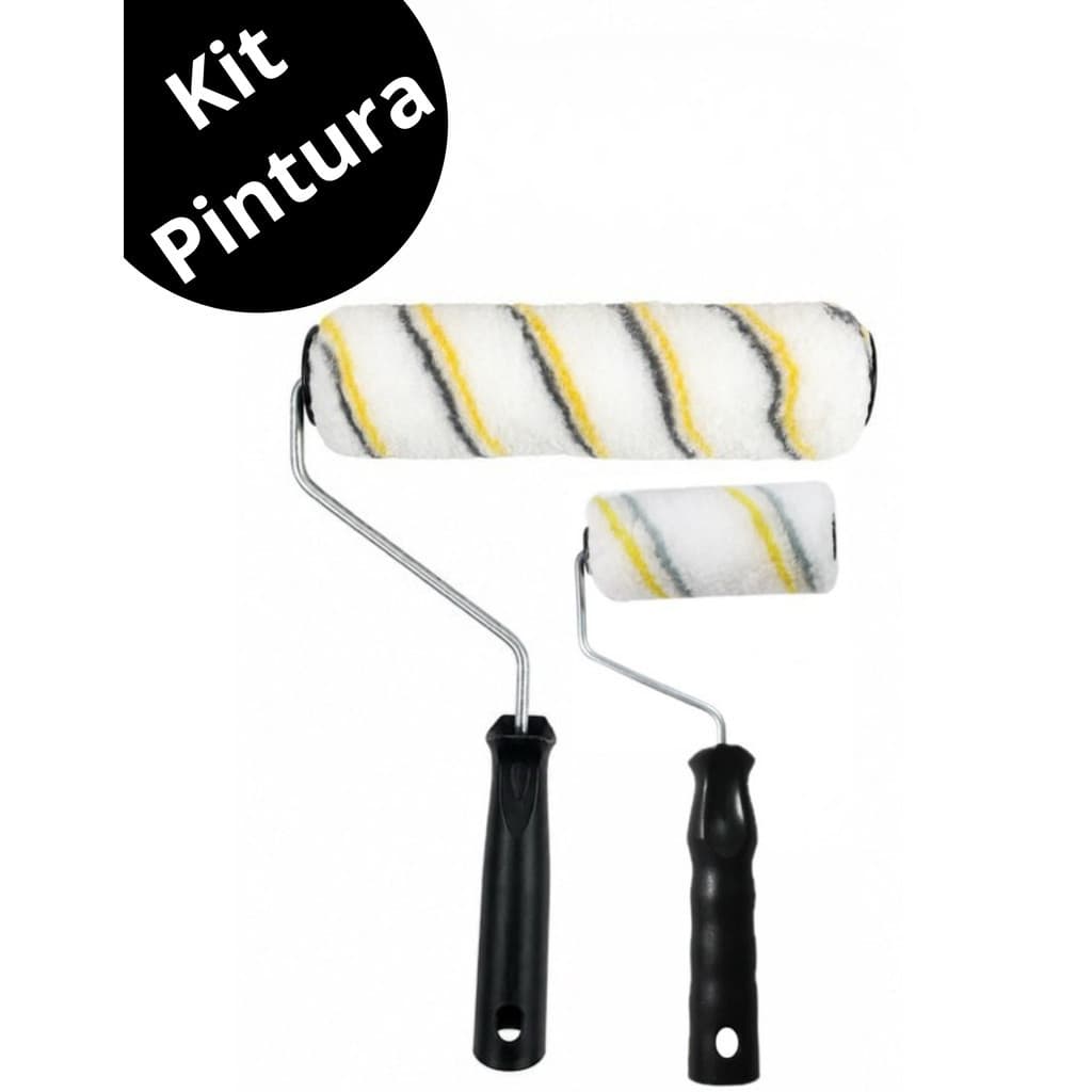 Kit Pintura Completo: Rolo de 23 cm, Rolo de 9 cm e Suporte