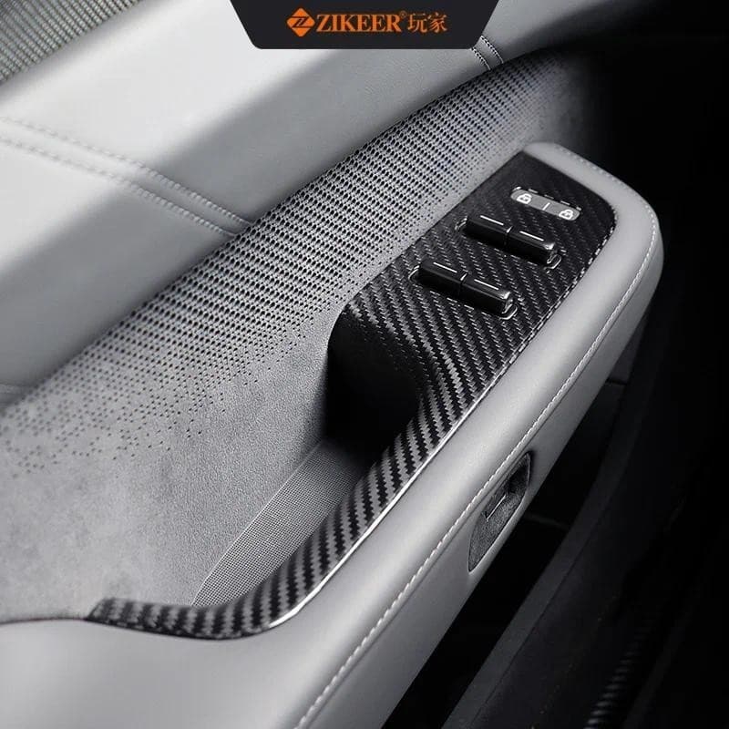 Adequado Para 2024 E 2025 ZEEKR 001 Painel De Janela De Elevação Remendo De Fibra De Carbono Genuíno Modificação interio
