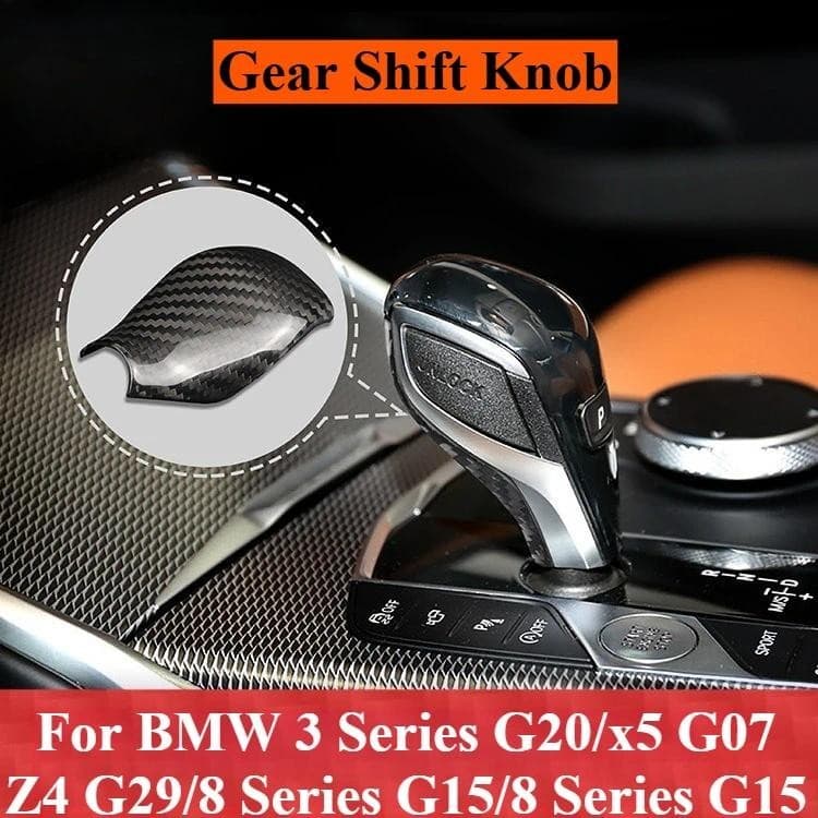 Para BMW G20 G14 G15 Fibra De Carbono Mudança De Engrenagem Cabeça Capa Guarnição Traseira Interior Peças Modificação De