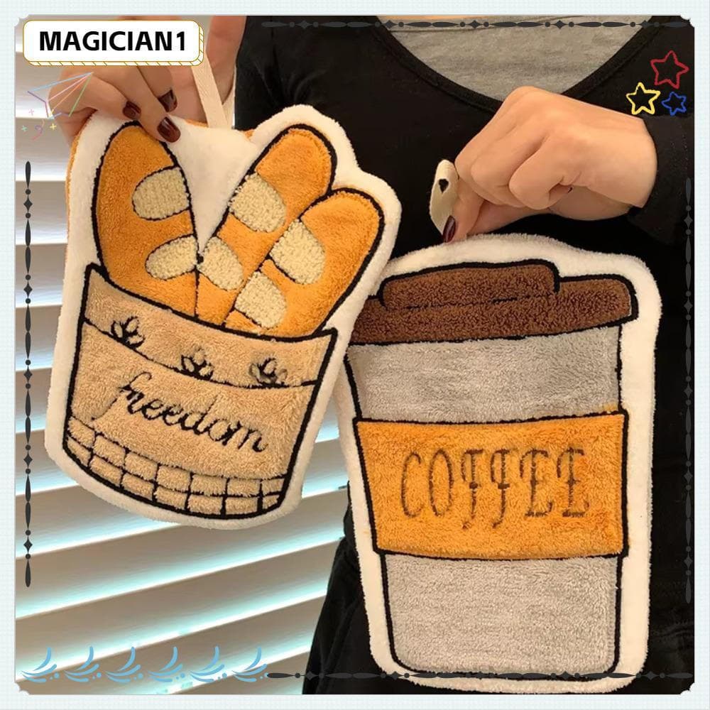 Toalha de Mão MAGICIAN, Utensílios de Mesa com Estampa de Café, Pequenas Toalhas de Limpeza, Suporte para Banheiro