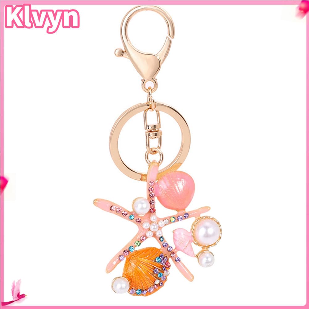 Klvyn-br SeashellL em forma de pingente chaveiro resina chaveiro saco pendurado ornamento