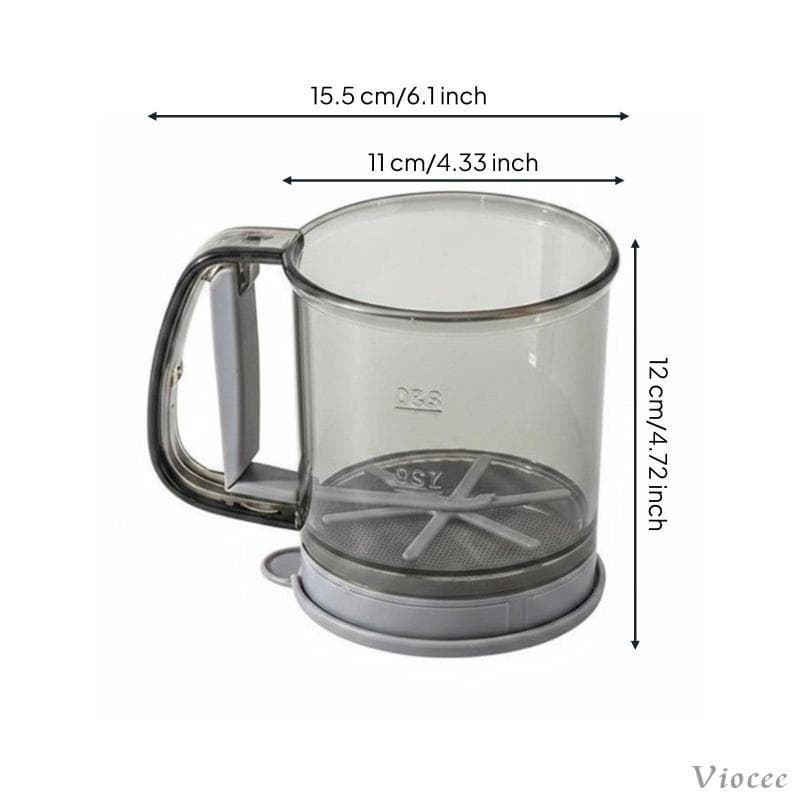 [Viocee] Peneira De Farinha Semiautomática Fácil De Usar Culinária Manual De Qualidade Alimentar Com Manivela Para Cozin
