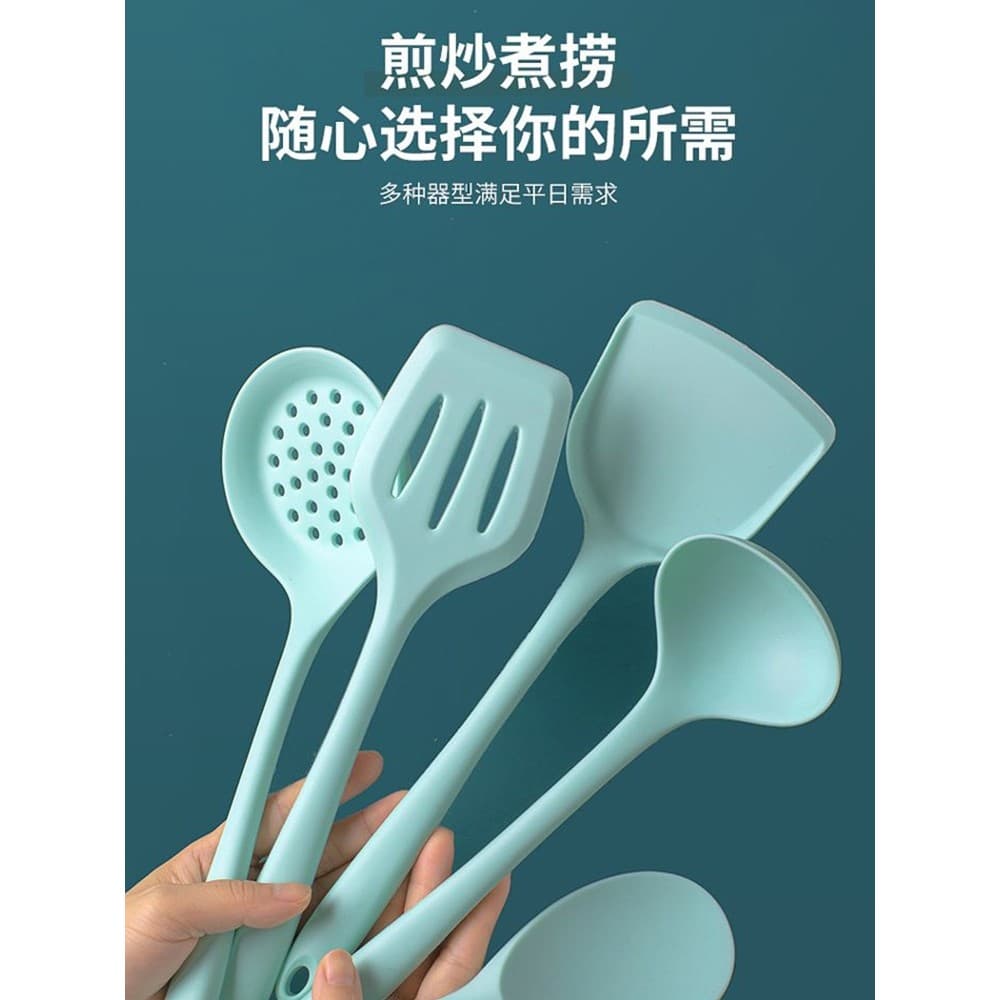 Espátula de Silicone Utensílios de cozinha Panela antiaderente dedicada resistente a altas temperaturas Colher de sopa C