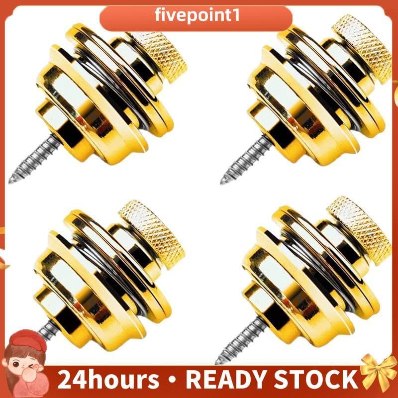 Cabeça Plana Antiderrapante 4 Pçs Guitarra Elétrica Straplock Substituição Liga De Zinco Segurança Straplocks Instrument