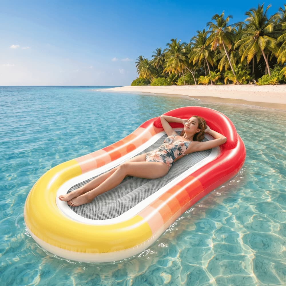 Flutuador Inflável , Espreguiçadeira De Água De Malha De Lantejoulas , Flutuadores Infláveis De Piscina Flutuantes Com E