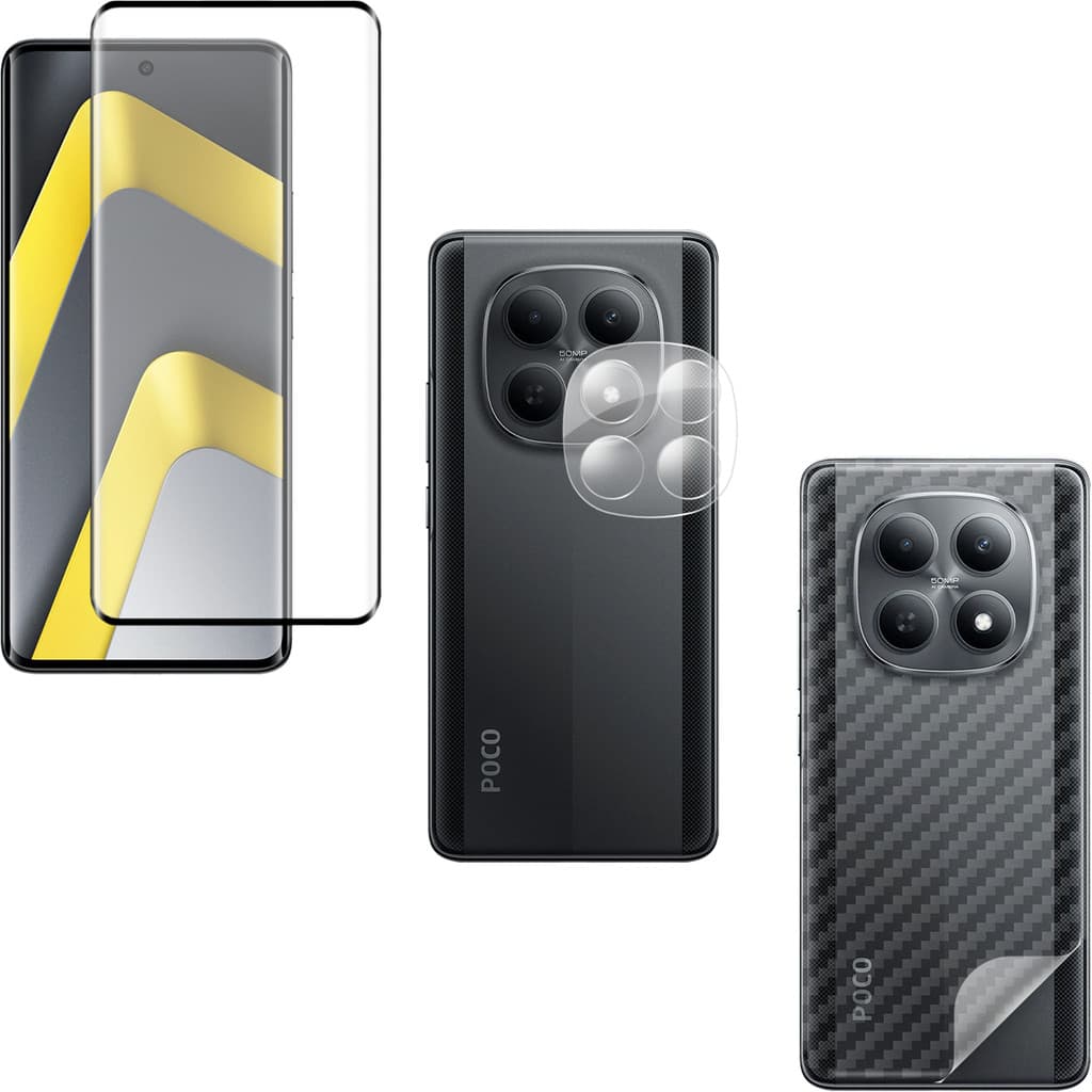 Película Vidro Curvada + Película Câmera Vidro + Película Traseira Para Redmi Note 15