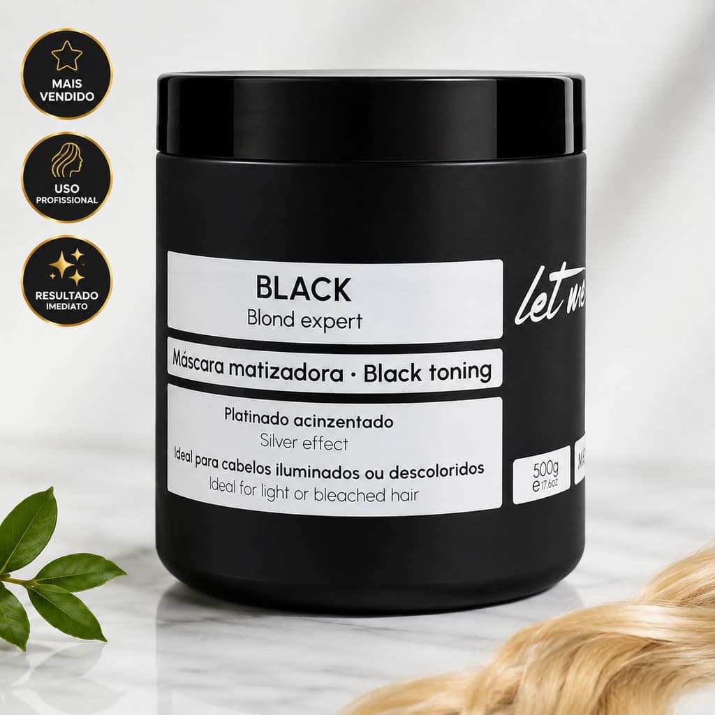 Máscara Matizadora Black Blond Expert Let Me Be 500g Efeito Cinza Neutralização Profissional