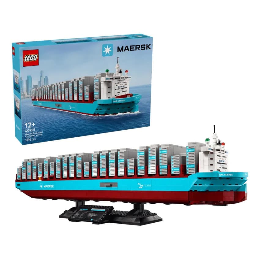 LEGO 40955 Icons Navio de Contêineres Maersk 1516 Peças Kit de Construção para Fãs de Navios e Colecionadores