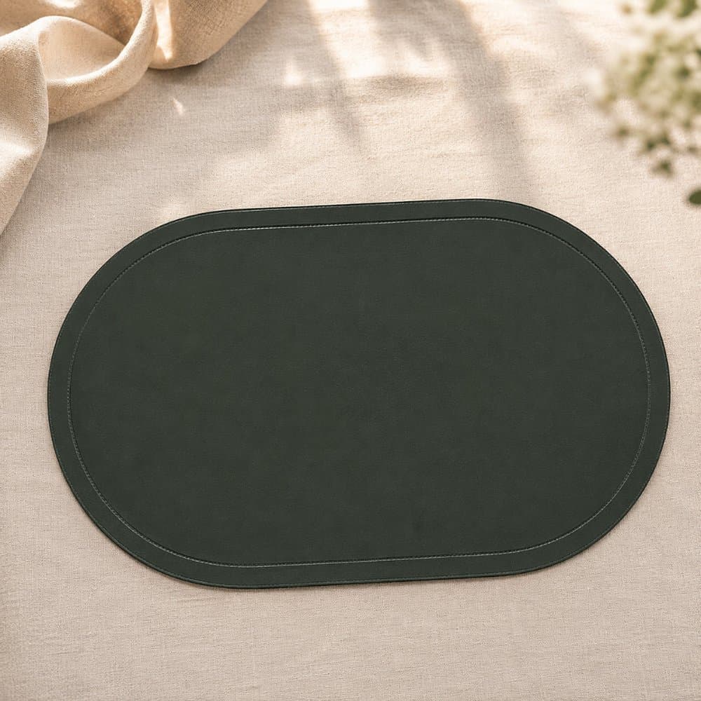 Lugar Americano Oval PVC Color 29x44cm Verde Musgo