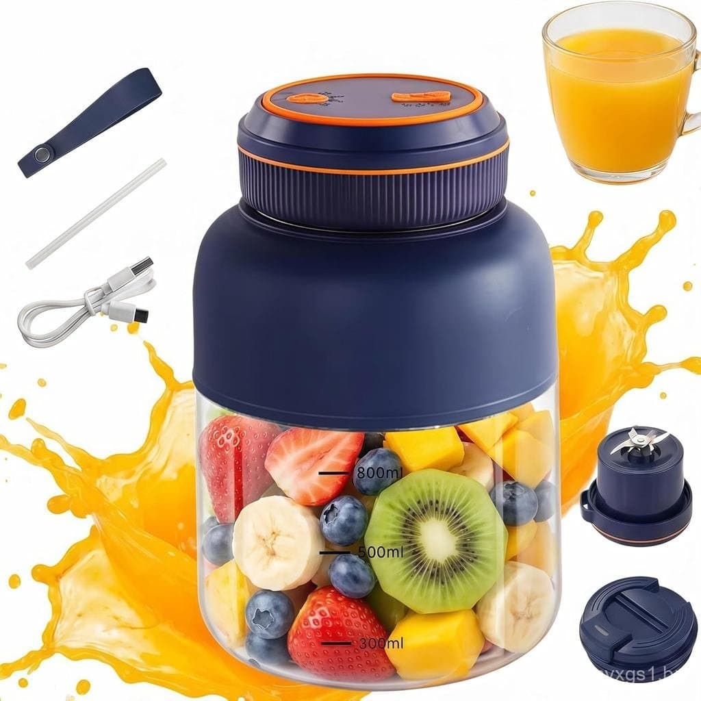 Copo Liquidificador Portátil Sem Fio, Liquidificador Elétrico Recarregável com 38 Lâminas, Liquidificador de Shake de Pr