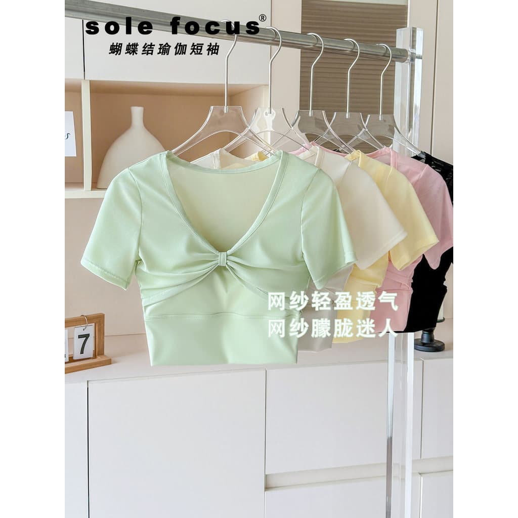 Roupas de Fitness topos de manga curta novo estilo High-End mais magro olhar Pilates belas roupas de treinamento único b