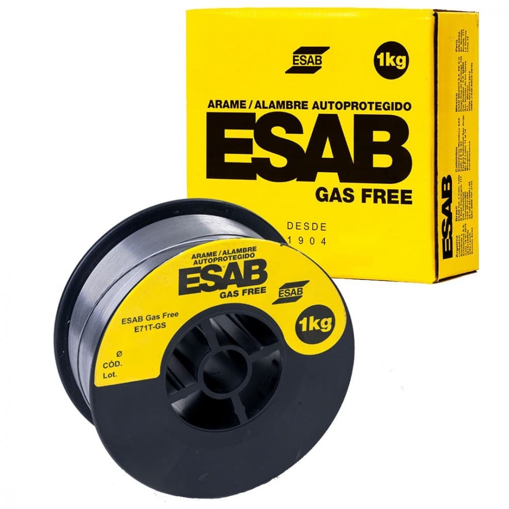 Arame para solda mig 1,0 mm 1 kg uso sem gás - Gas Free Esab