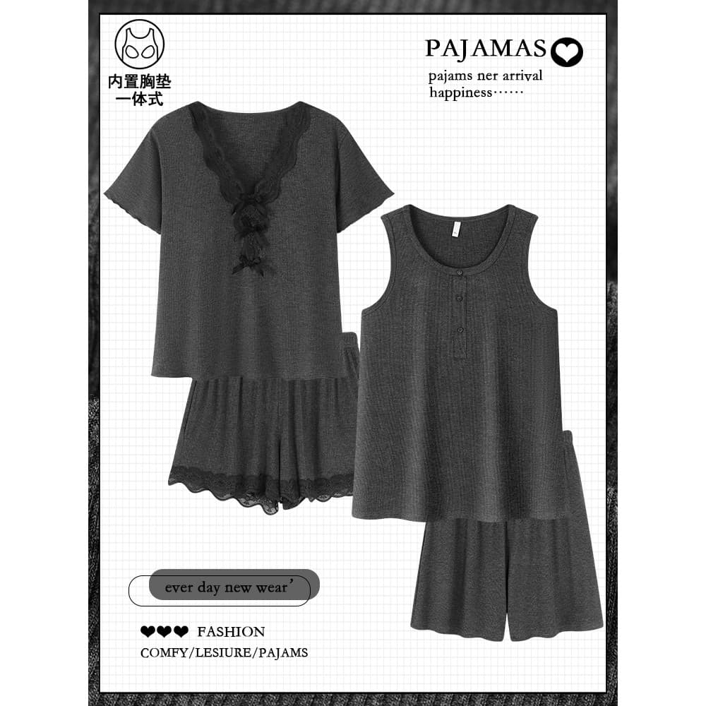 Verão legal sentimento Modal pijamas casal usar um masculino um feminino de manga curta masculino Plus Size Loungewear t