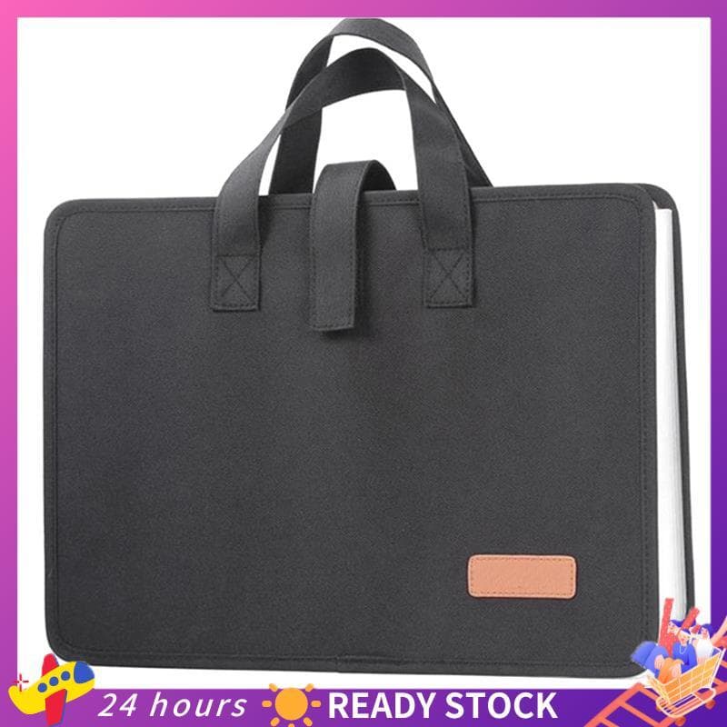 13 Bolsos Expansor Pasta De Arquivo Organizador De Documentos Com Alça Tamanho A4 Capacidade Acordeão Preto