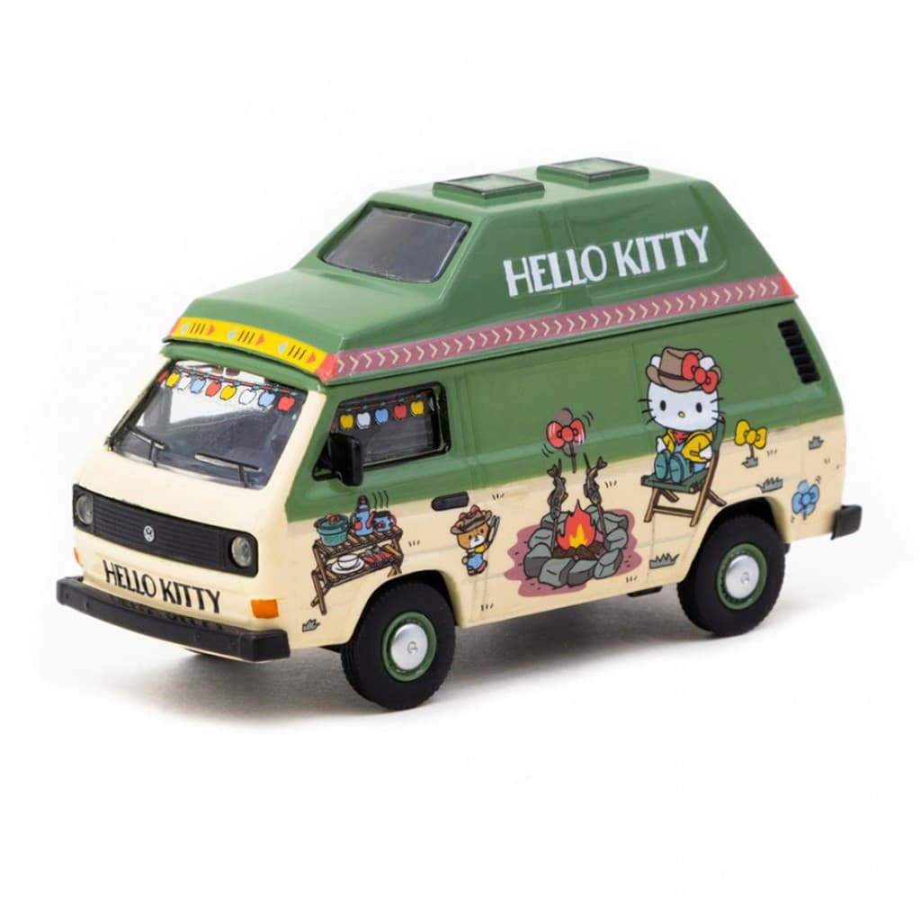 Tarmac Works T64S-001-HK 1/64 Volkswagen T3 Van Hello Kitty Camping Carro Modelo Em Escala Fundida