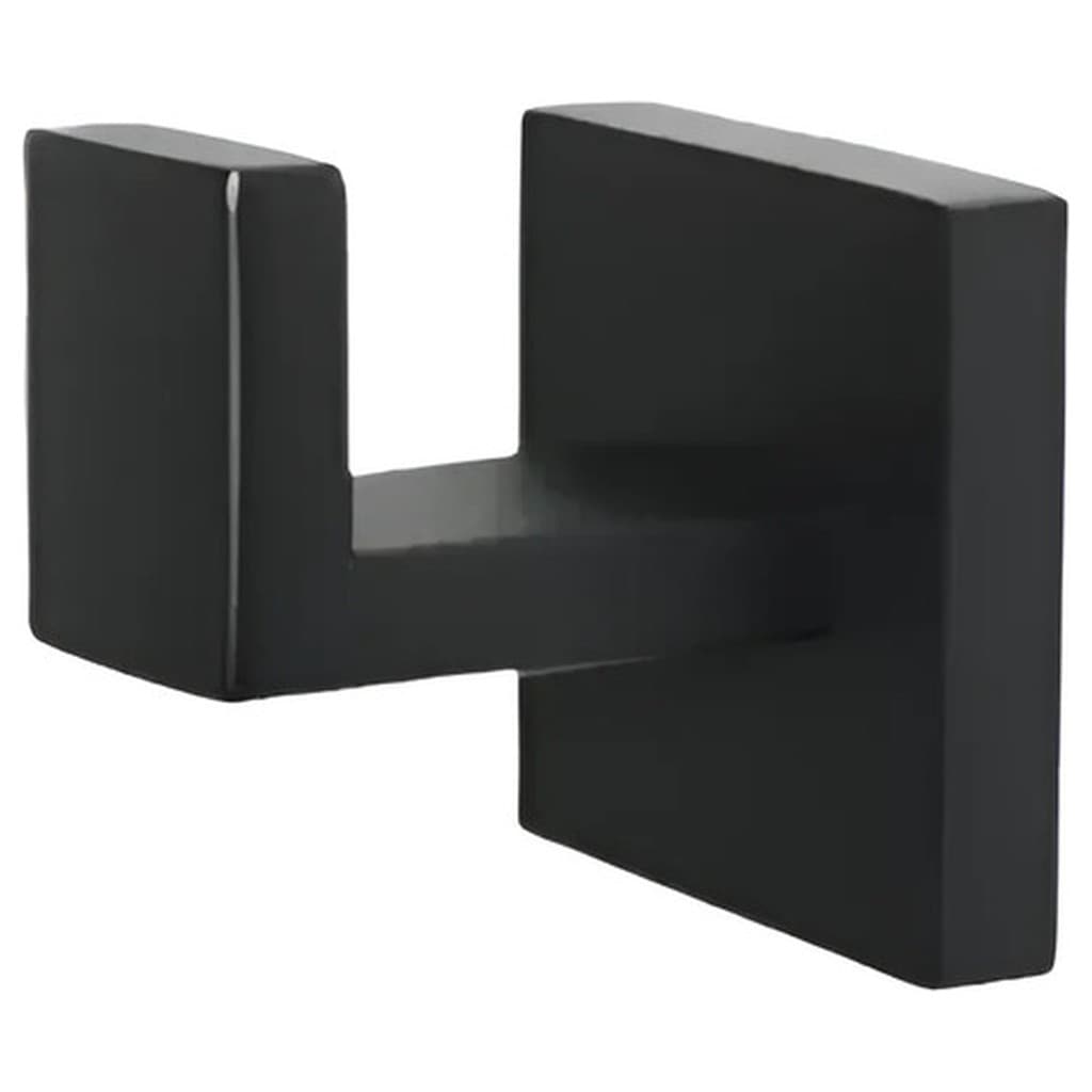 Gancho Toalha Quadrado Zamak Preto Flvx Hidro Banheiro Lavabo Parede Toalheiro Suporte Cabideiro Acessório Decoração
