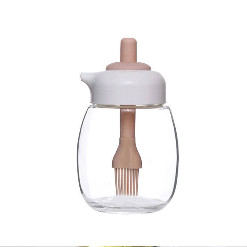 dispenser multiuso com pincel de silicone porta oleo azeite jarra de vidropressione para liberar óleo