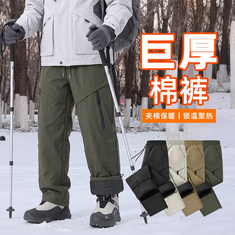 10XL tamanho grande outono inverno à prova de vento à prova d'água jaqueta ao ar livre de lã jaqueta espessada calças de