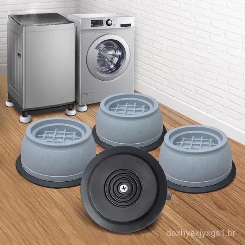 Conjunto de 4 peças de suportes antichoque para máquina de lavar, almofadas de borracha antiderrapantes, pés antiderrapa