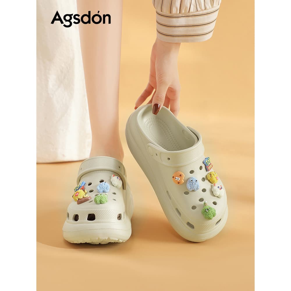 Aogushi Dengdong sapatos femininos 2026 novo estilo verão exterior usar sola grossa leve antiderrapante praia sandálias