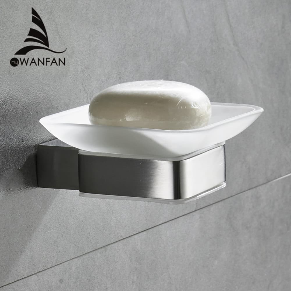 WANFAN Saboneteira de parede de aço inoxidável para banheiro Saboneteira simples escovada