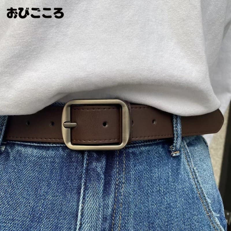 cinto feminino plus size cinto feminino Japão MUJI 魂同款 cinto de couro genuíno de alta qualidade feminino novo estilo All