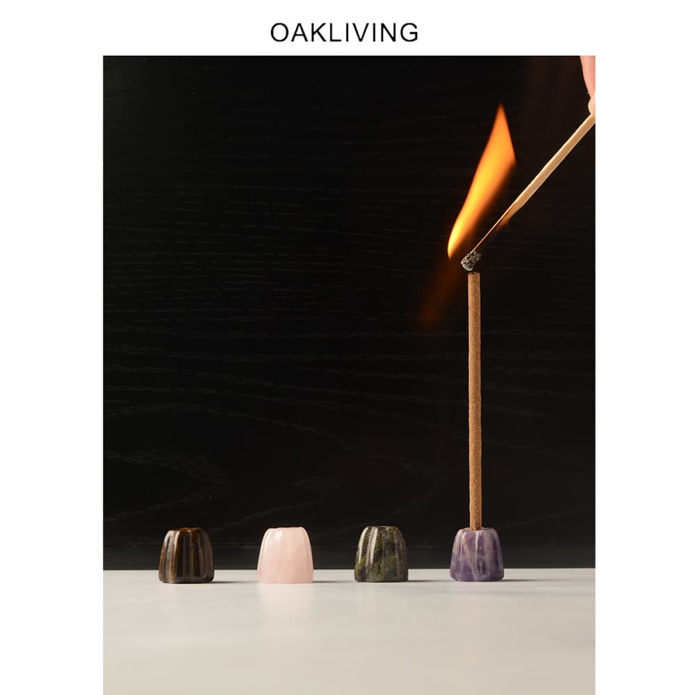 Oakliving incenso titular estilo nórdico High-End luz luxo ornamentos de cristal Natural decorativo aromaterapia Base pr