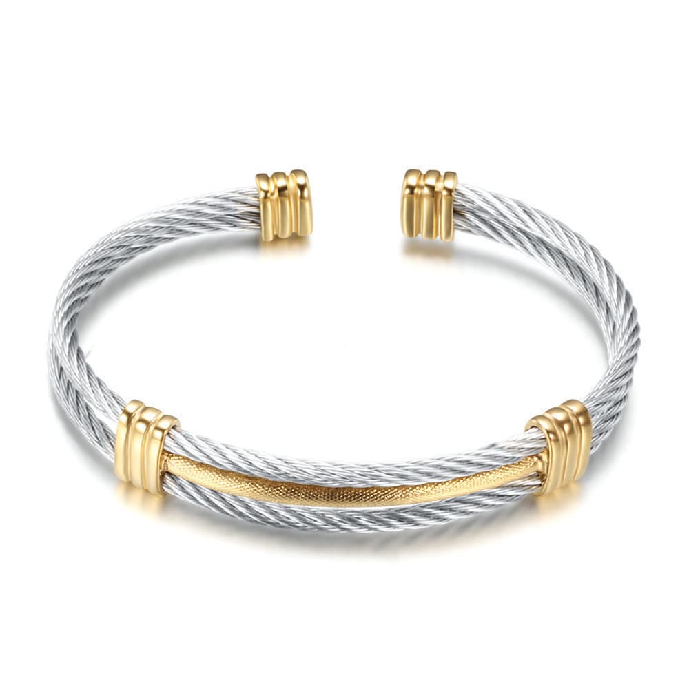 Pulseira de Luxo de Moda Pulseira Trançada Pulseira de Aço Titânio Pulseira Trançada Simples Exclusiva IL5Q