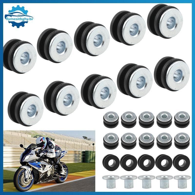 flym Kit De Parafusos De Borracha Para Motocicleta , 5 Conjuntos De Almofada Absorvente De Alívio De Pressão Montagem De