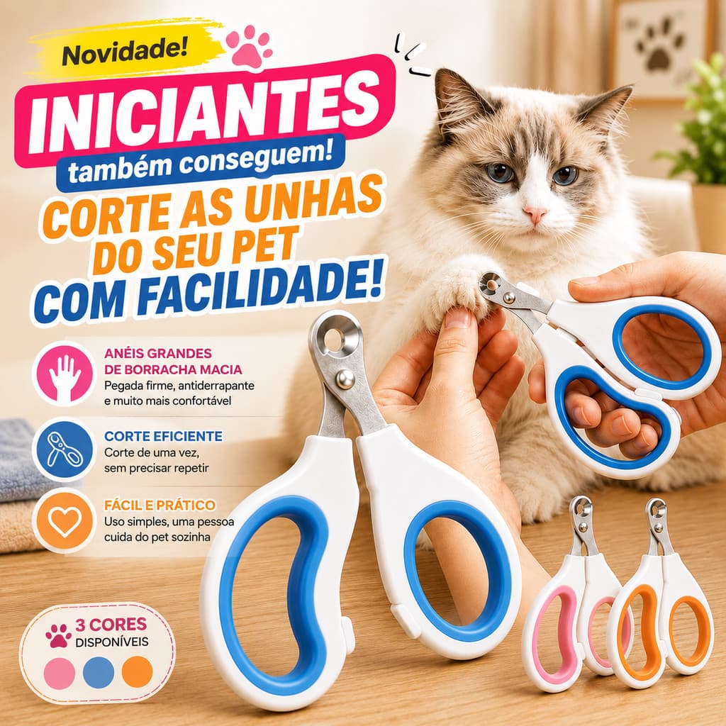 Cortador de Unhas Pet Pequeno Prático e Fácil de Usar para Gatos Cães Filhotes e Roedores Alicate de Unhas