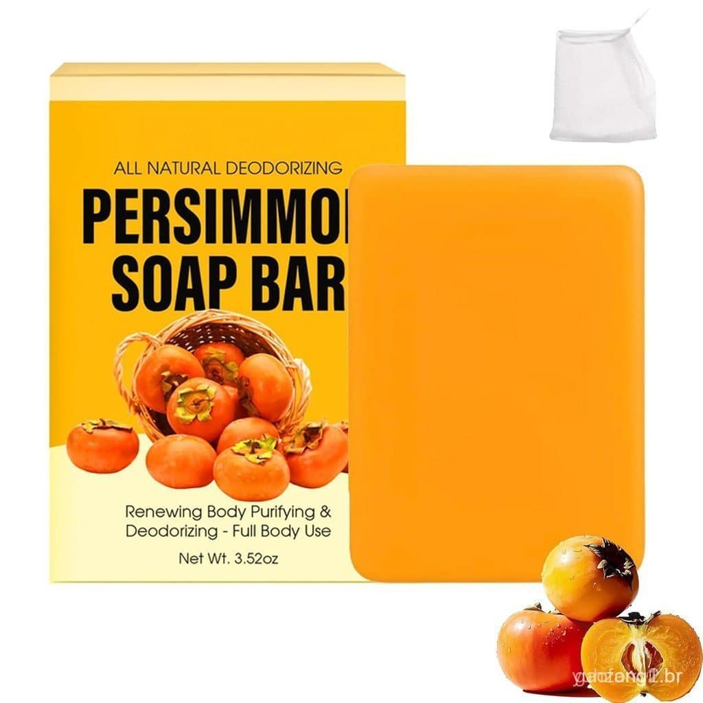 Sabonete Swarva de cáqui, sabonete de cáqui para idosos, sabonete natural feito à mão, ajuda a melhorar a pele, adequado